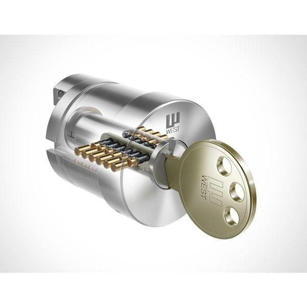 WEST ウエスト　リプレイス  916-GFA52 シリンダー　DT36〜40mm ・シルバー色(SW WCY-55Ｄ)・ブラック(KT)・ゴールド(GH) キー3本付 (返品・交換不可)【在庫品】 |  | 02