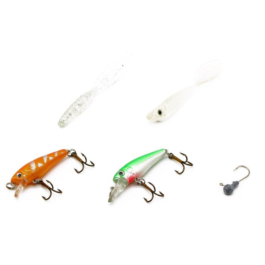 4円 残りわずか ルナヒサノ ルアーロッドセット 初心者 入門セット ロッドリールセット 6フィート ルアー付 糸付 ブラックバス 堤防釣り