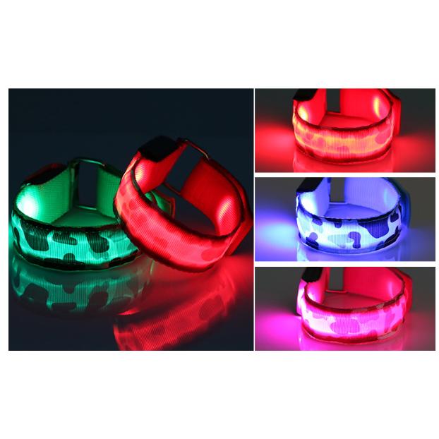 両手用2本組 LEDアームバンド 迷彩柄 ランニング ライト 夜間対応 ウォーキング セーフティバンド 点灯モード切替 反射 バンド型ライト |  | 13