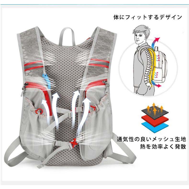 ランニングバック　5L バックパック　マラソン　ランニング ベスト　リュック　メンズ　レディース　軽量タイプ　リフレクター　防水　速乾　通気性　防臭 |  | 14