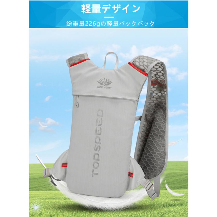 ランニングバック　5L バックパック　マラソン　ランニング ベスト　リュック　メンズ　レディース　軽量タイプ　リフレクター　防水　速乾　通気性　防臭 |  | 04