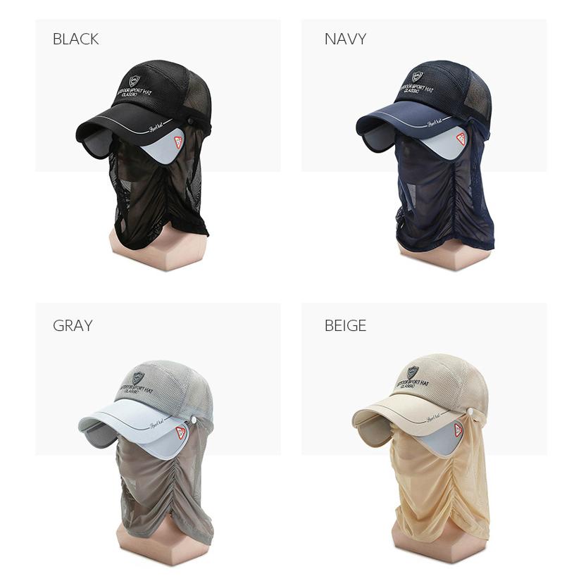 スポーツキャップ　UVカット　サンガード付き　フェイスカバー フェイスガード　釣り　ゴルフ　メッシュ　深め　帽子　速乾　通気性 メンズ　レディース |  | 01