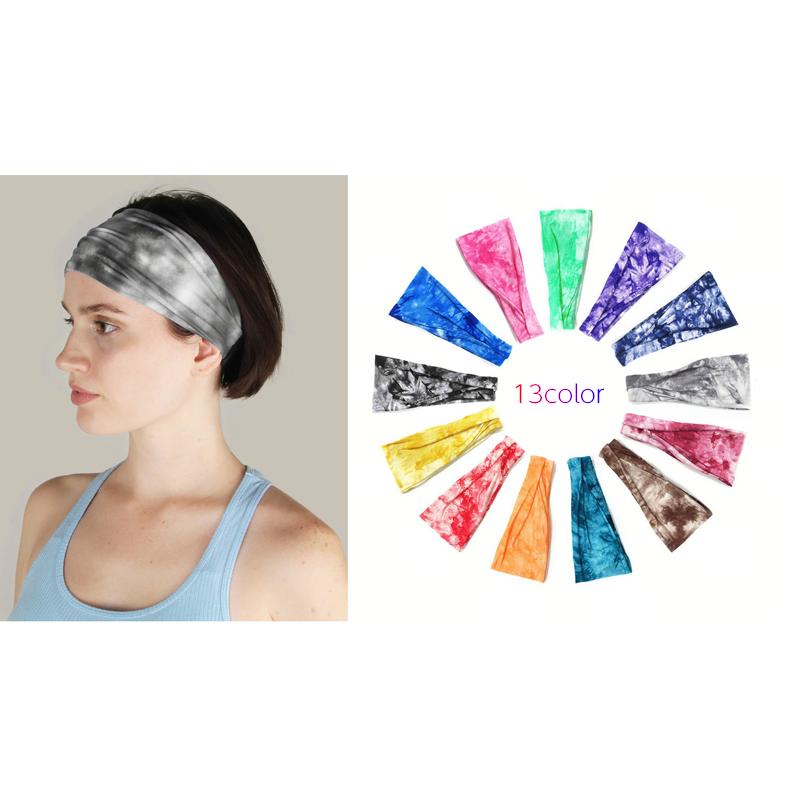 コットン　ヘアバンド ヘッドバンド タイダイ　ヘアアクセサリー スポーツ　2点セット　全18カラー　 |  | 01