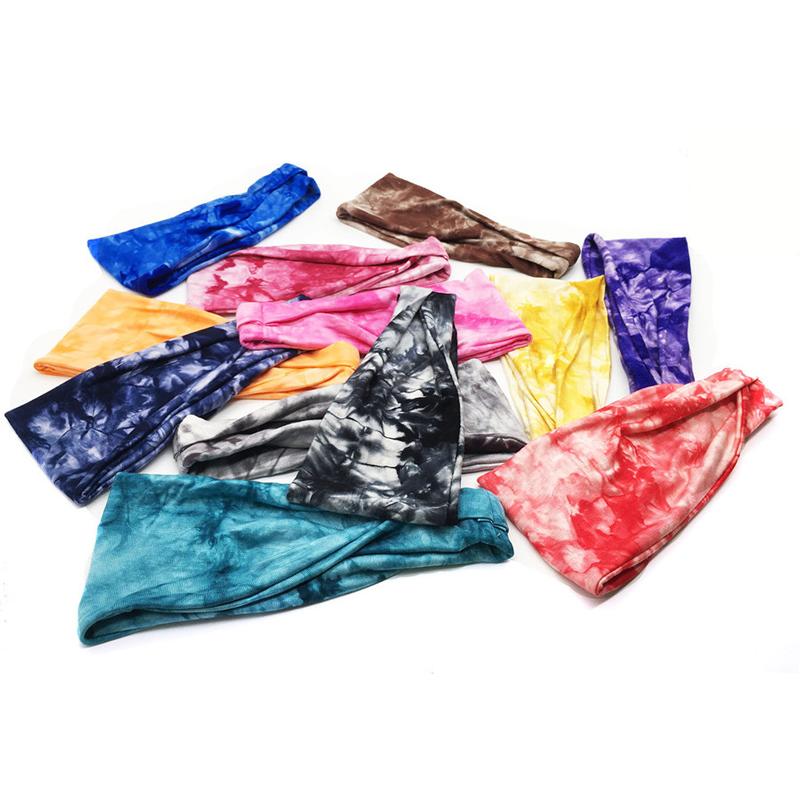 コットン　ヘアバンド ヘッドバンド タイダイ　ヘアアクセサリー スポーツ　2点セット　全18カラー　 |  | 12