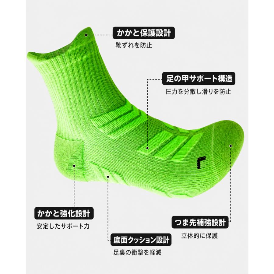 【3足セット】ランニングソックス メンズ スポーツソックス ミドル丈 衝撃吸収 クッション 通気性 メッシュ 靴下 靴ずれ対策 スポーツ ランニング ジョギング ト |  | 04