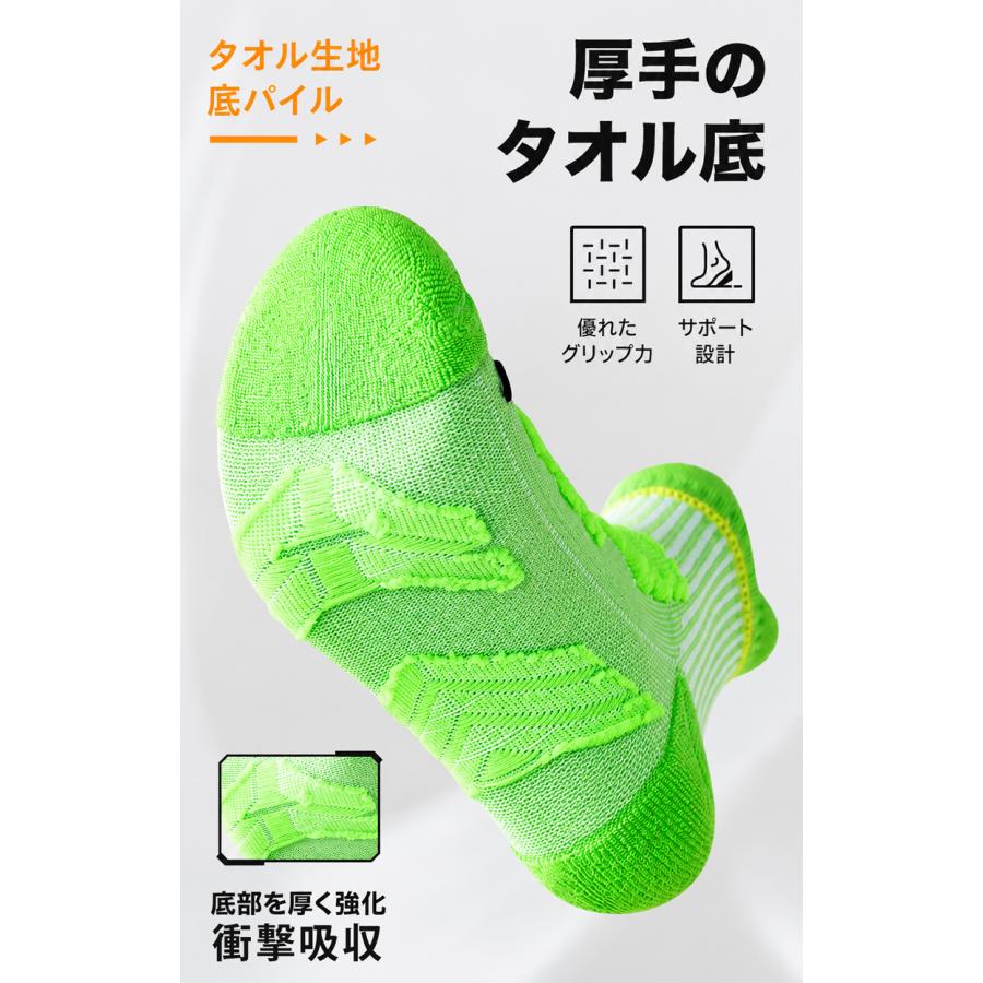 【3足セット】ランニングソックス メンズ スポーツソックス ミドル丈 衝撃吸収 クッション 通気性 メッシュ 靴下 靴ずれ対策 スポーツ ランニング ジョギング ト |  | 05