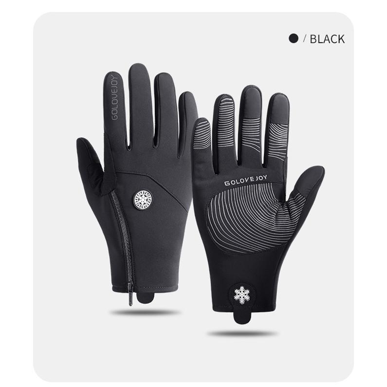 ZIP スポーツ　アウトドア　グローブ　裏起毛　防水　防風　保温　タッチパネル対応　反射材　撥水加工　速乾  メンズ　レディース　軽量　手袋　 |  | 01