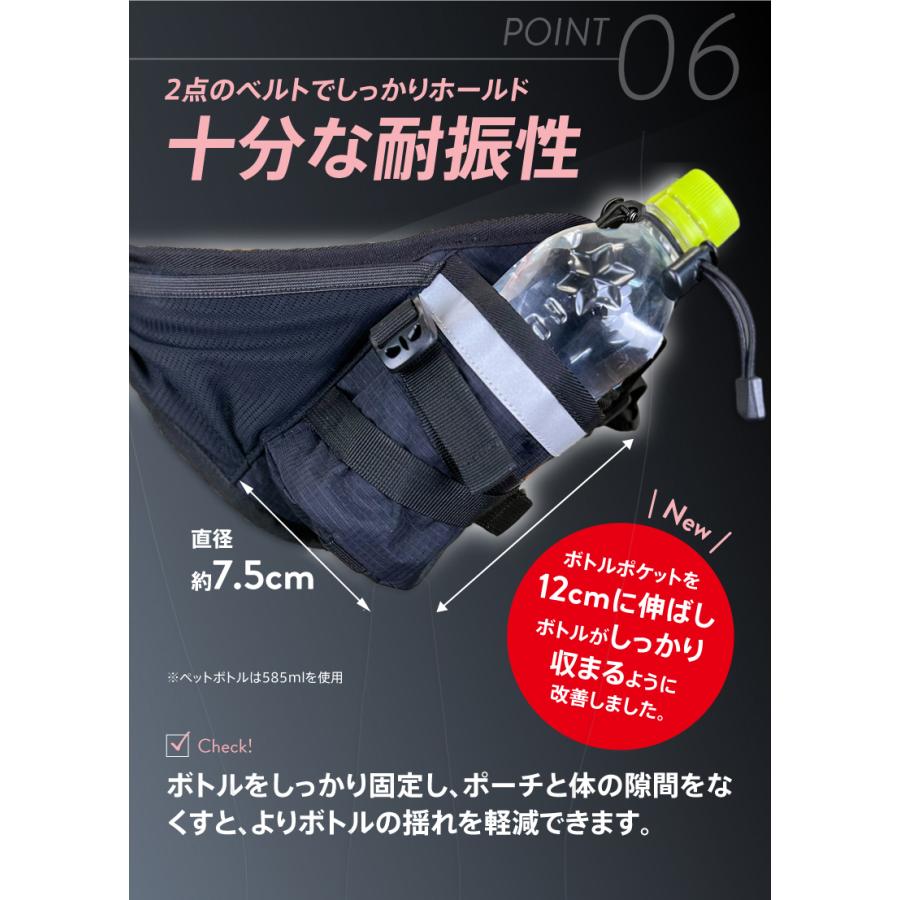 元マラソンランナー中本健太郎さん愛用　PITAT PRO 改良タイプ ランニングポーチ  揺れない 耐熱シート  保温　給水ポケット ウエストバッ｜runcom｜11