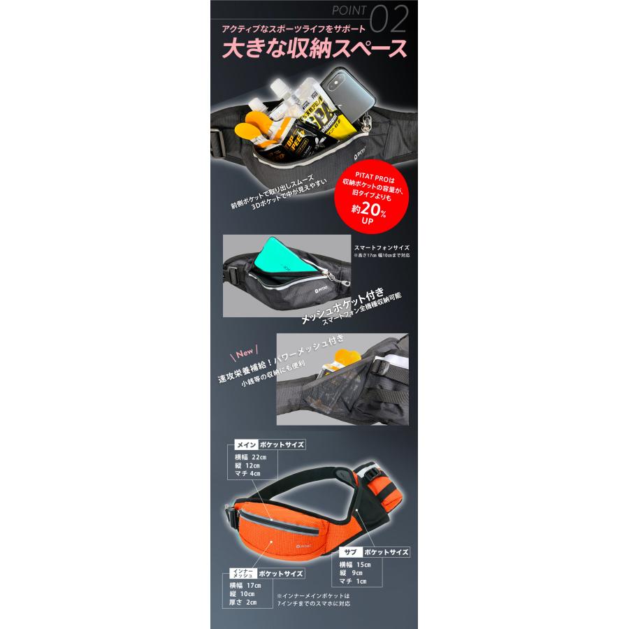 2024年改良タイプ 元マラソンランナー中本健太郎さん愛用　PITAT PRO ランニングポーチ  揺れない 保冷機能　耐熱シート  給水ポケット ウエ |  | 06