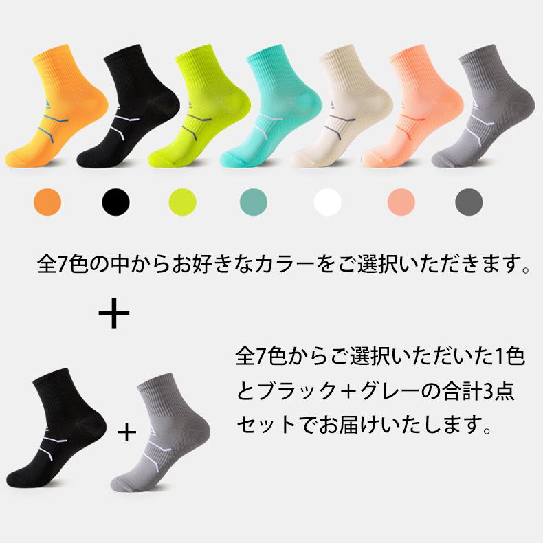 【3足セット】 ランニングソックス　夏用　ミディアム丈　通気性　ランニングウェア　メッシュ　靴ズレ予防　靴下　スポーツウェア メンズ　レディース |  | 02