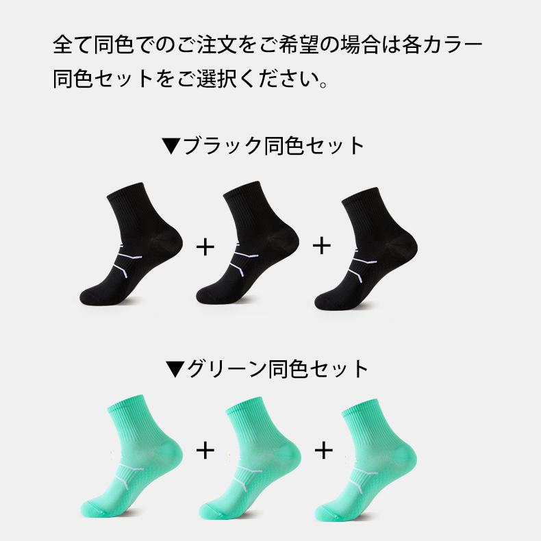 【3足セット】 ランニングソックス　夏用　ミディアム丈　通気性　ランニングウェア　メッシュ　靴ズレ予防　靴下　スポーツウェア メンズ　レディース |  | 03