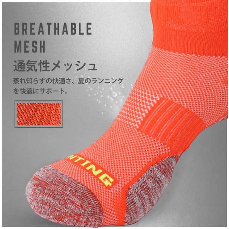 【3足セット】 ランニングソックス　夏用　コットン　通気性　ランニングウェア　メッシュ　靴ズレ予防　靴下　スポーツウェア メンズ　レディース |  | 09