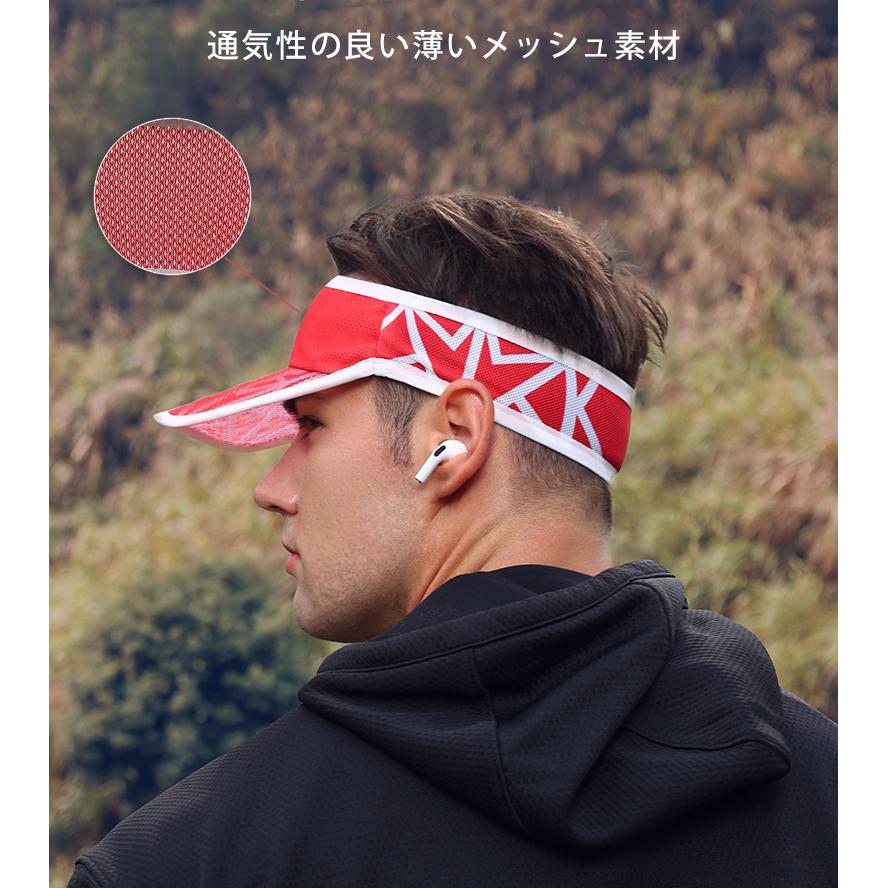 RUNバイザー　ランニング　スポーツ　SPORTS　ジョギング キャップ　軽量　メッシュ　日よけ　トレイルラン　サンバイザー　帽子　速乾　通気性 メンズ　レディ |  | 06