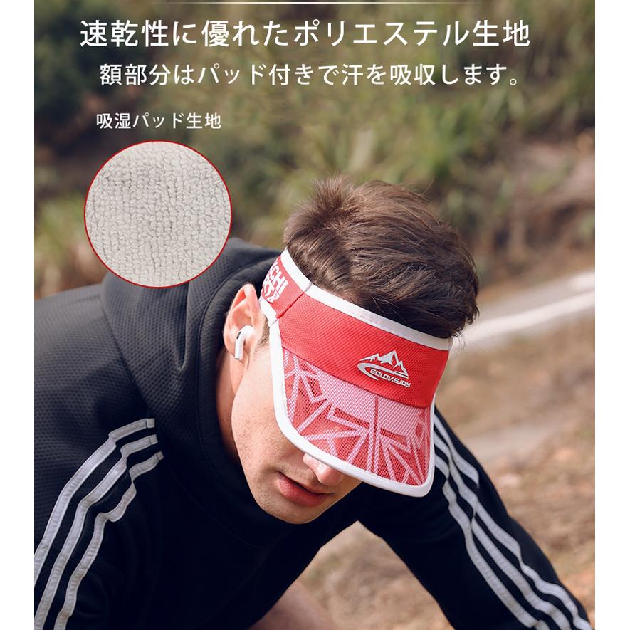 RUNバイザー　ランニング　スポーツ　SPORTS　ジョギング キャップ　軽量　メッシュ　日よけ　トレイルラン　サンバイザー　帽子　速乾　通気性 メンズ　レディ |  | 07