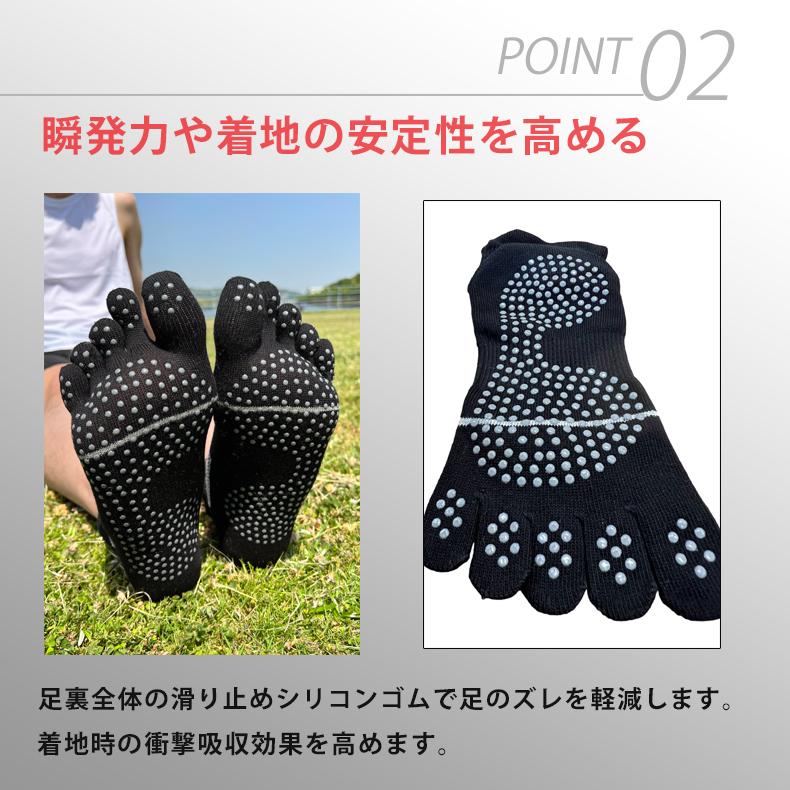 【3足セット】5本指ソックス　ランニングソックス　衝撃吸収　厚生地　滑り止めゴム　通気性　ランニングウェア　メッシュ　靴ズレ予防　靴下　 |  | 04