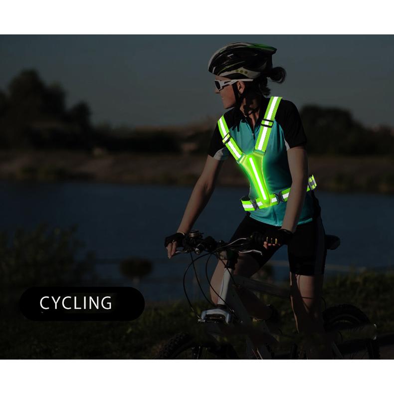 反射材ベスト　LEDライト　マラソン　リフレクター　夜間　メンズ　レディース　軽量タイプ　防水　速乾　通気性　防臭　ナイトラン　 |  | 09