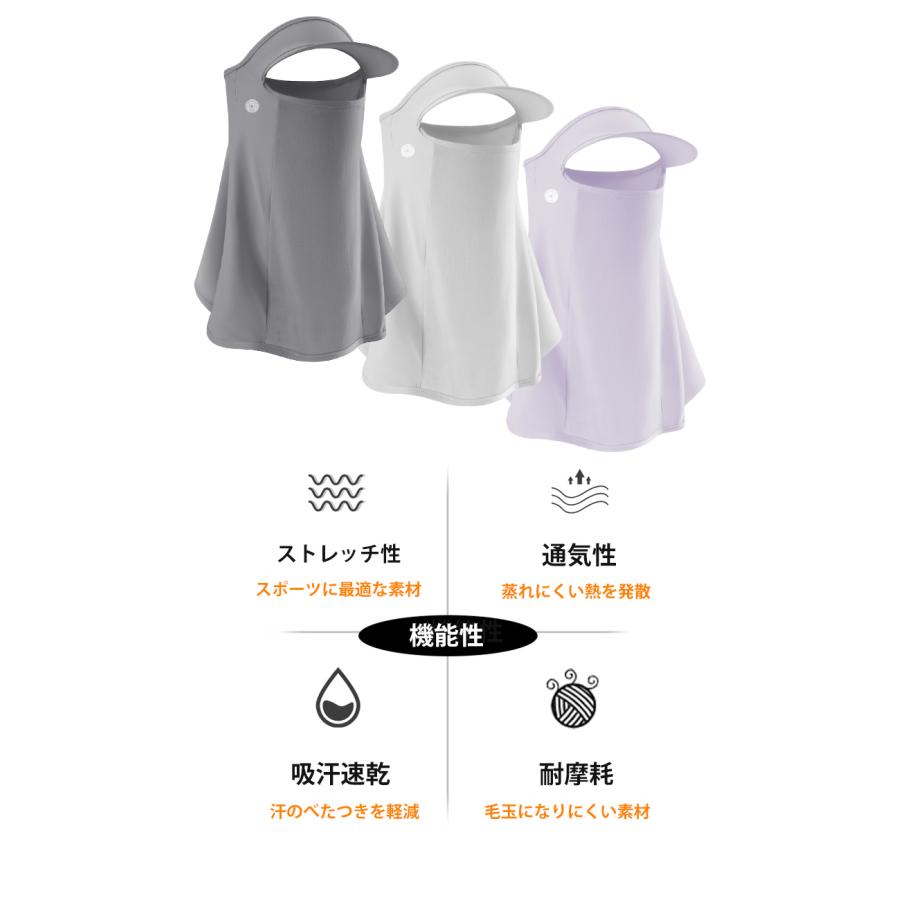 ひんやり 接触冷感 フェイスカバー  UPF50 夏 ランニングキャップ 帽子 サンバイザー フェイスマスク ジョギング 紫外線対策　日焼け防止　レディース |  | 08