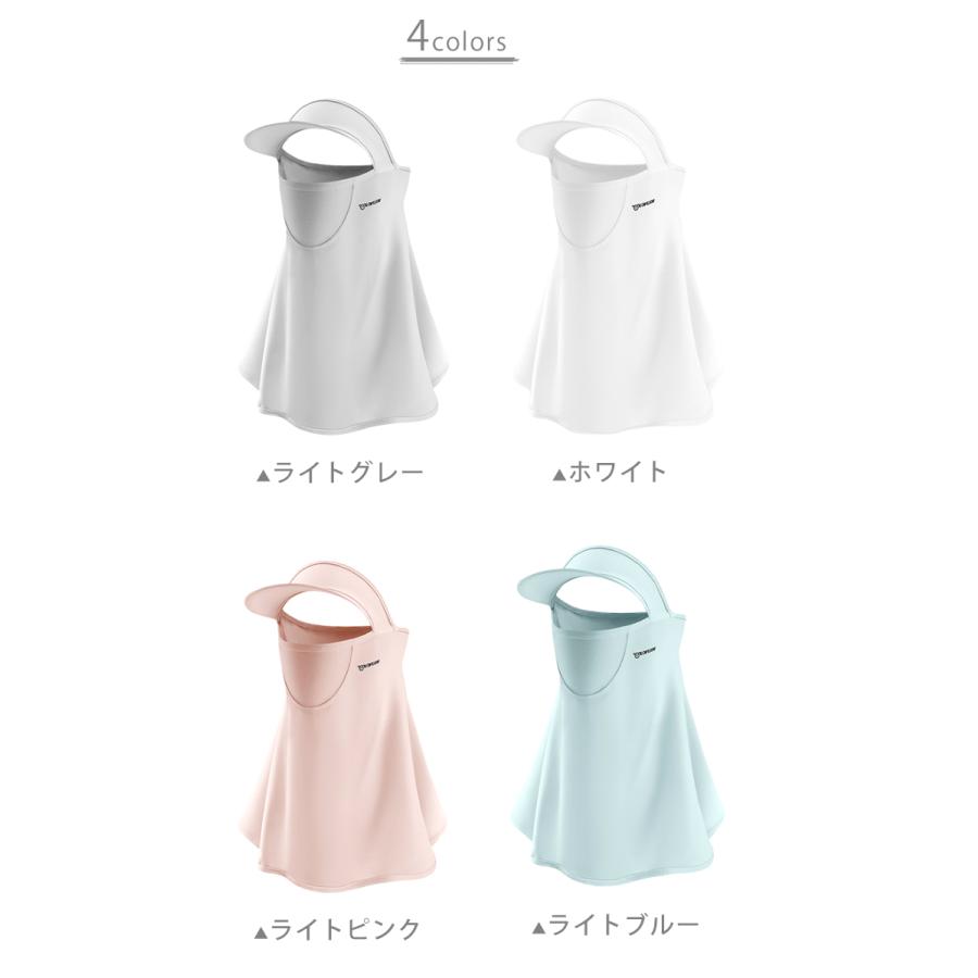 ひんやり 接触冷感 フェイスカバー  UPF50 夏 ランニングキャップ 帽子 サンバイザー フェイスマスク ジョギング 紫外線対策　日焼け防止　レディース |  | 01