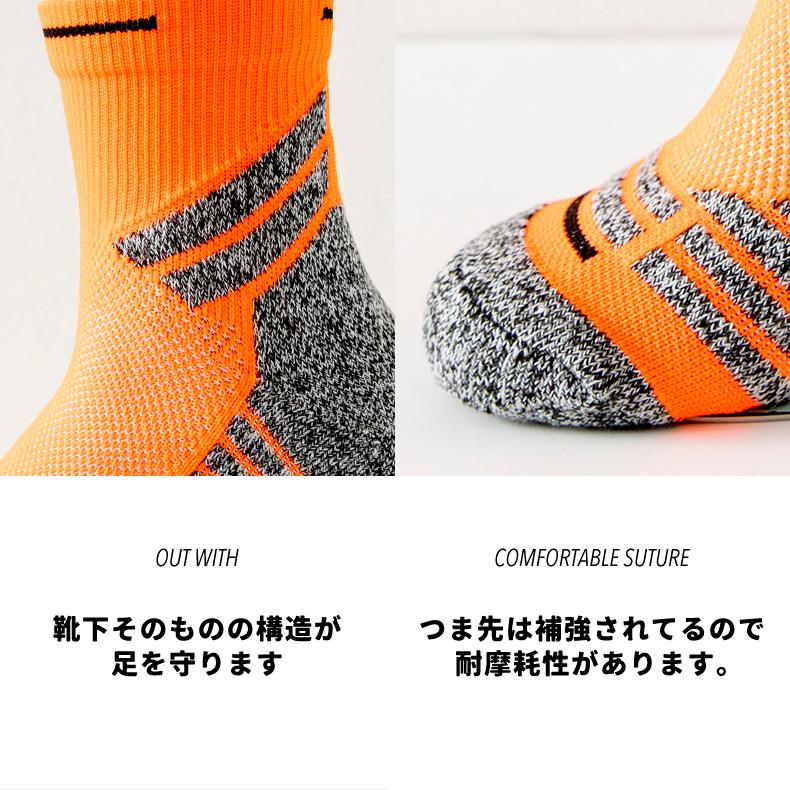 【3足セット】 ランニングソックス　ミディアム丈　通気性　ランニングウェア　メッシュ　靴ズレ予防　靴下　スポーツウェア メンズ　レディース |  | 09