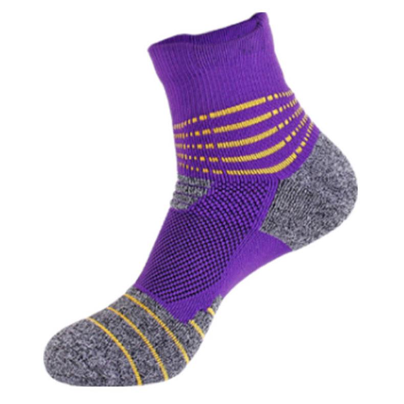 【3足セット】 ランニングソックス　ミディアム丈　ボーダー　リブ編みソックス　スポーツソックス　通気性　ランニングウェア　メッシュ　靴ズレ予防　靴下　 |  | 10