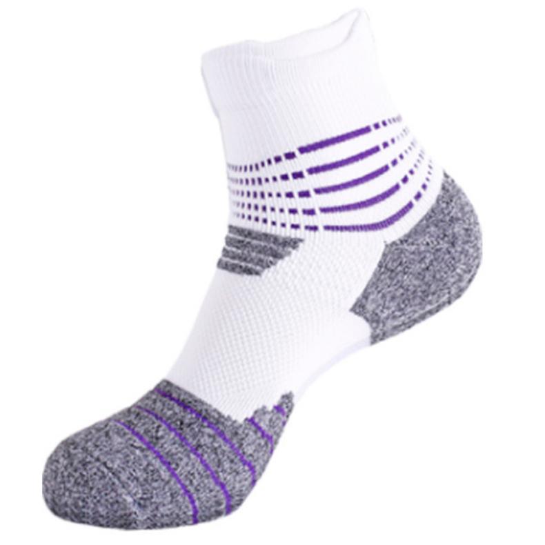 【3足セット】 ランニングソックス　ミディアム丈　ボーダー　リブ編みソックス　スポーツソックス　通気性　ランニングウェア　メッシュ　靴ズレ予防　靴下　 |  | 11