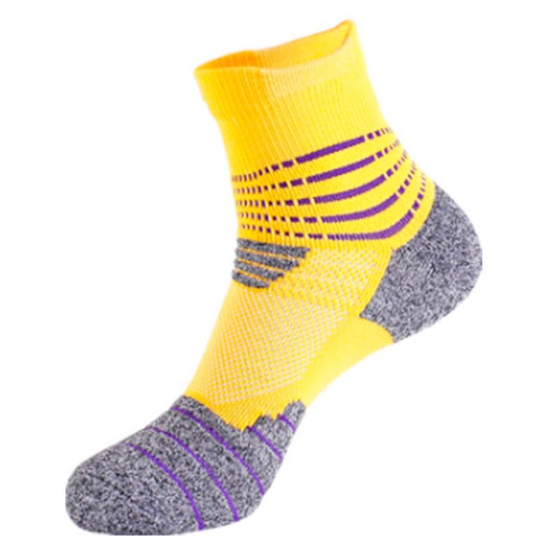 【3足セット】 ランニングソックス　ミディアム丈　ボーダー　リブ編みソックス　スポーツソックス　通気性　ランニングウェア　メッシュ　靴ズレ予防　靴下　 |  | 12