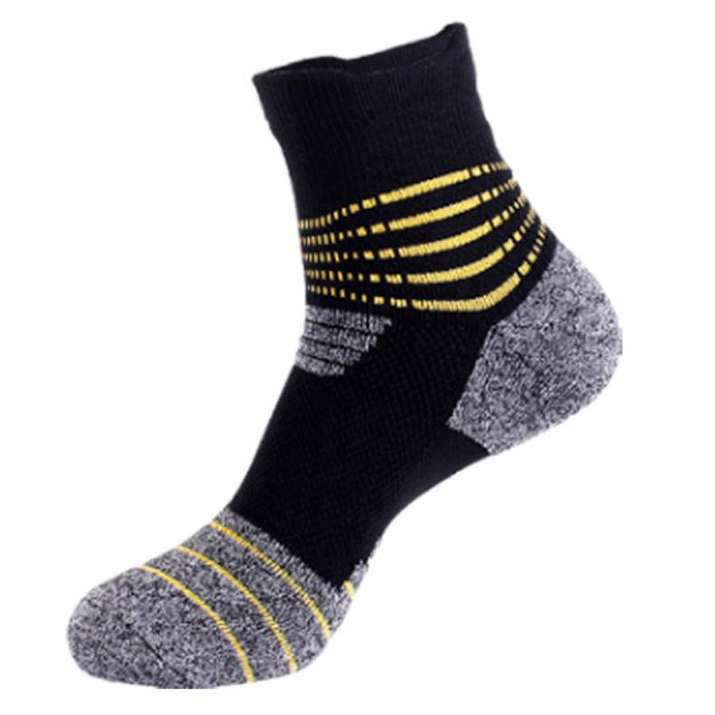 【3足セット】 ランニングソックス　ミディアム丈　ボーダー　リブ編みソックス　スポーツソックス　通気性　ランニングウェア　メッシュ　靴ズレ予防　靴下　 |  | 08