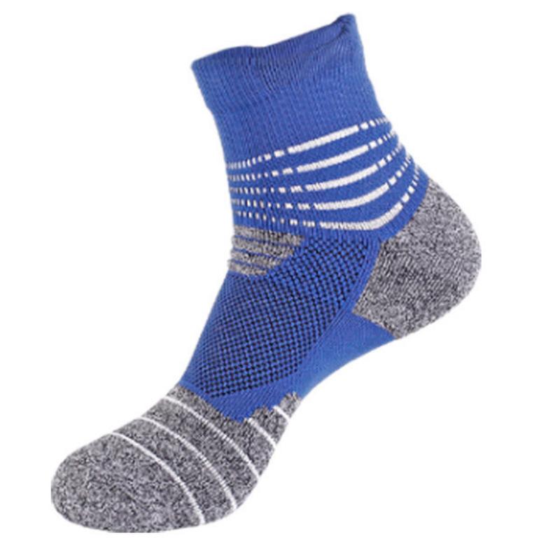 【3足セット】 ランニングソックス　ミディアム丈　ボーダー　リブ編みソックス　スポーツソックス　通気性　ランニングウェア　メッシュ　靴ズレ予防　靴下　 |  | 09