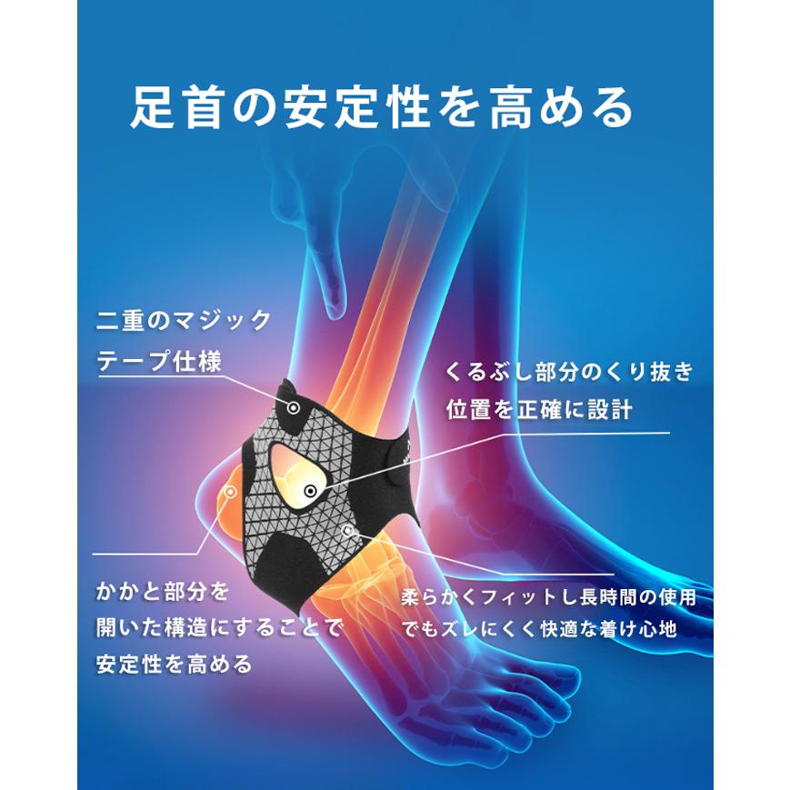 足首サポーター 捻挫予防 ランニング バスケ サッカー テニス 男女兼用 左右兼用 薄型 通気性 コンプレッション スポーツ用 アンクルサポーター |  | 03