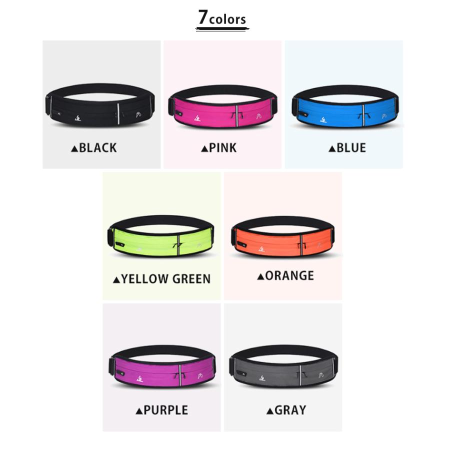 ランニングポーチ ウエストベルト 2ポケット固定式  揺れない 防水 マジックテープタイプ　 マラソン ジョギング　ボトル収納　ウエストポーチ　防水　スポーツ |  | 01