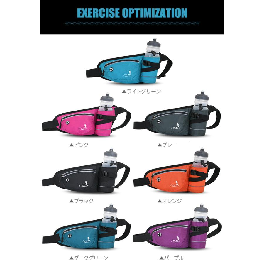 LUHU ランニング マラソン 給水ポケット付き ウエストバック 揺れにくい ボトルポーチ 軽量モデル フィットモデル ランニングポーチ ウエストポーチ 防水 |  | 01