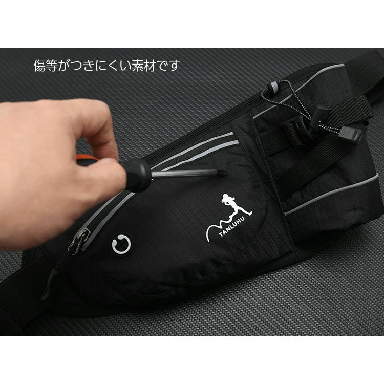 LUHU ランニング マラソン 給水ポケット付き ウエストバック 揺れにくい ボトルポーチ 軽量モデル フィットモデル ランニングポーチ ウエストポーチ 防水 |  | 05