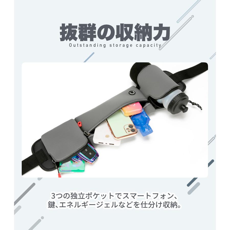 ランニングポーチ マラソン ボトルポーチ 給水ボトル リフレクター 防水 ウエストバック ジョギング ウエストポーチ 防水　洗濯可 |  | 06