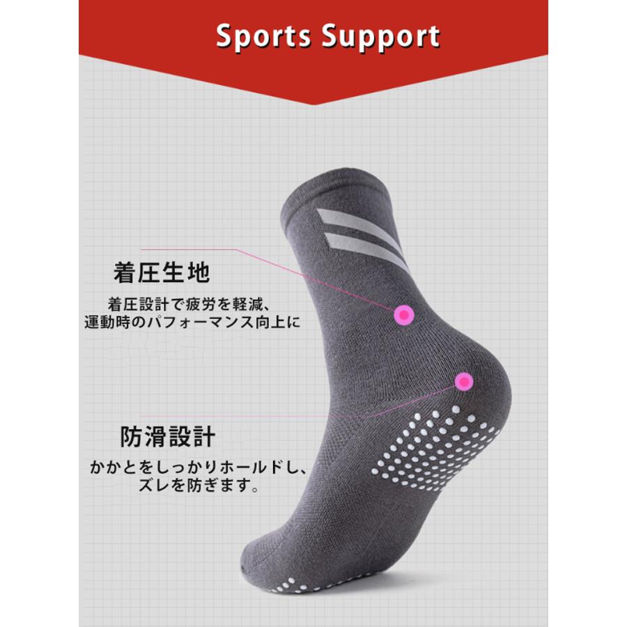 ランニングソックス 2足セット ミディアム丈 コンプレッション設計 滑り止めゴム付き リフレクター付き 通気性メッシュ 靴ズレ予防 メンズ レディース スポーツ |  | 07