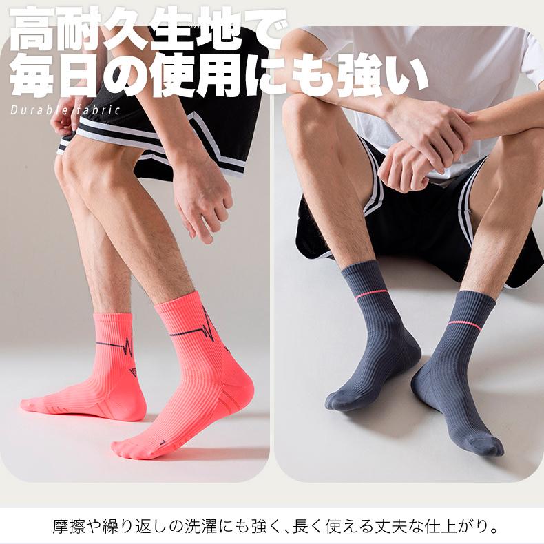 【3足セット】 ランニングソックス　春夏秋用　ミディアム丈　通気性　ランニングウェア　メッシュ　靴ズレ予防　靴下　スポーツウェア リブ編み |  | 10