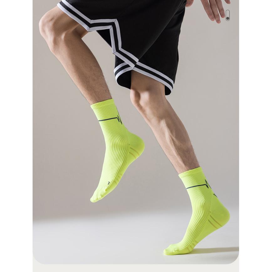 【3足セット】 ランニングソックス　春夏秋用　ミディアム丈　通気性　ランニングウェア　メッシュ　靴ズレ予防　靴下　スポーツウェア リブ編み |  | 12