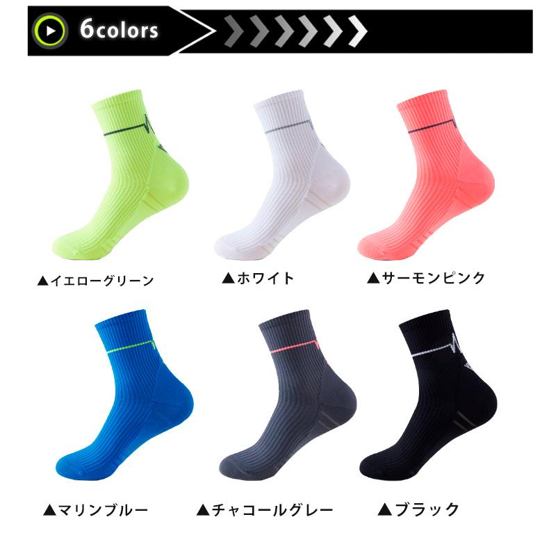 【3足セット】 ランニングソックス　春夏秋用　ミディアム丈　通気性　ランニングウェア　メッシュ　靴ズレ予防　靴下　スポーツウェア リブ編み |  | 01