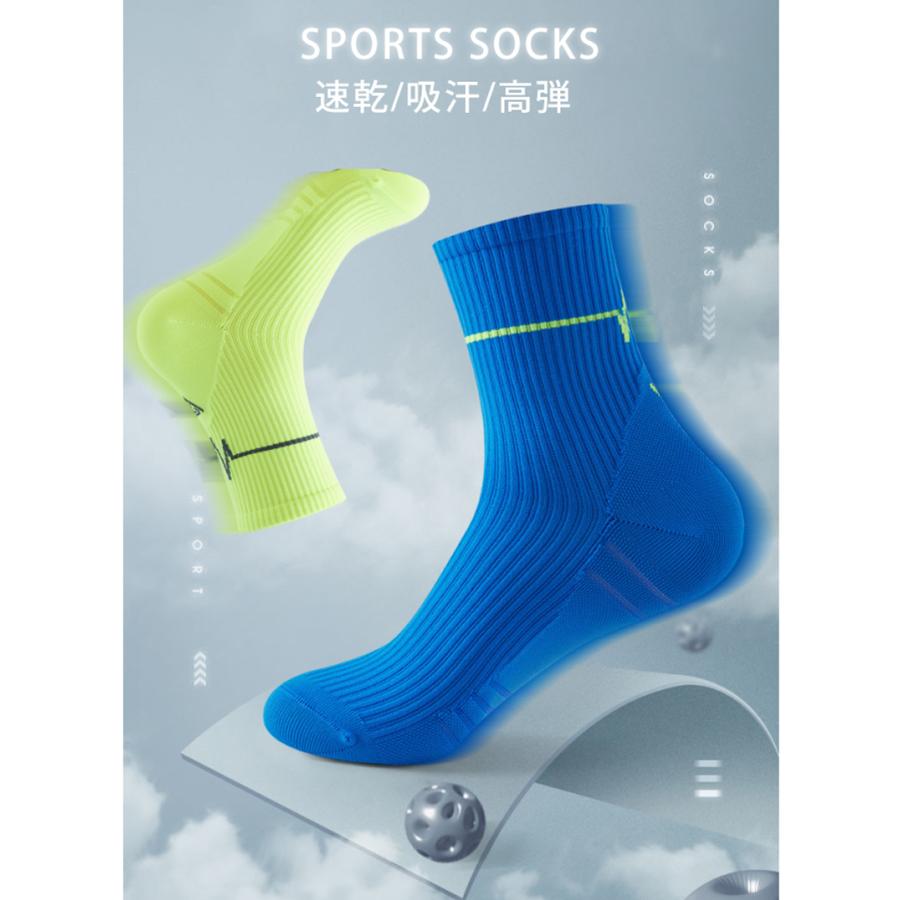 【3足セット】 ランニングソックス　春夏秋用　ミディアム丈　通気性　ランニングウェア　メッシュ　靴ズレ予防　靴下　スポーツウェア リブ編み |  | 04