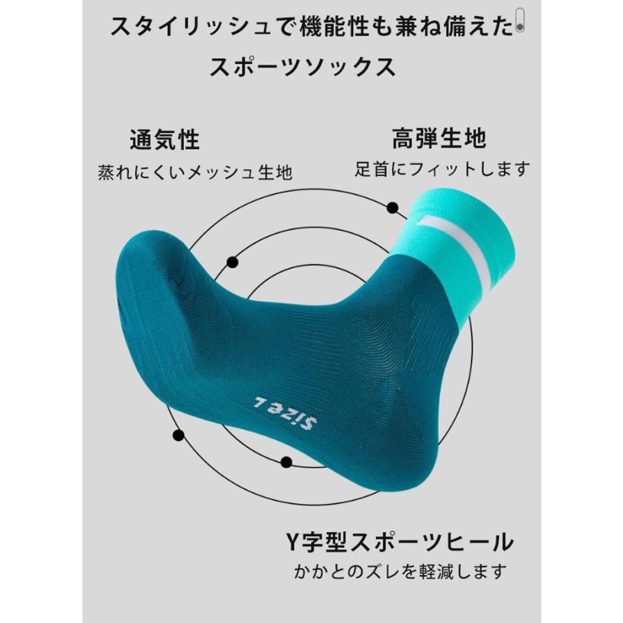 【3足セット】 ランニングソックス　春夏秋用　RUNYUBO　ミディアム丈　通気性　ランニングウェア　メッシュ　靴ズレ予防　靴下　スポーツウェア リブ編み |  | 06