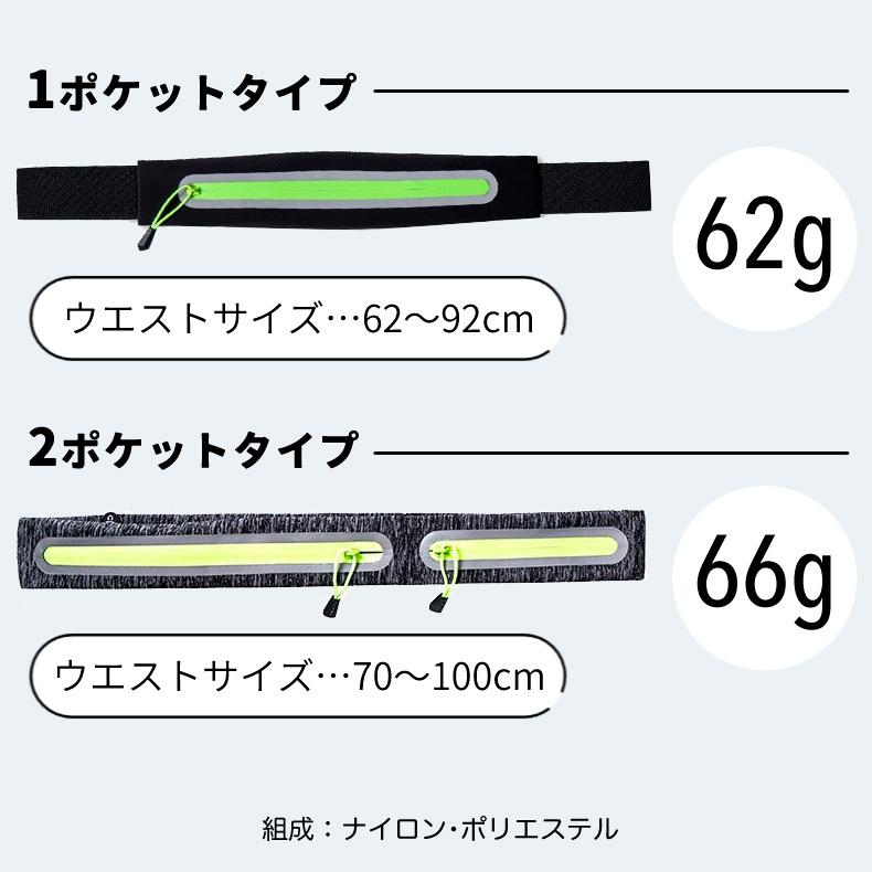 超軽量 ランニングポーチ ウエストポーチ ウエストバック  揺れにくい リフレクター 速乾生地　ナイトラン |  | 04
