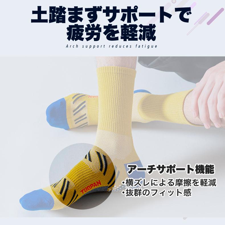 ランニングソックス 2足セット ミディアム丈 コンプレッション設計 滑り止めゴム付き  通気性メッシュ 靴ズレ予防 メンズ レディース スポーツソックス |  | 06