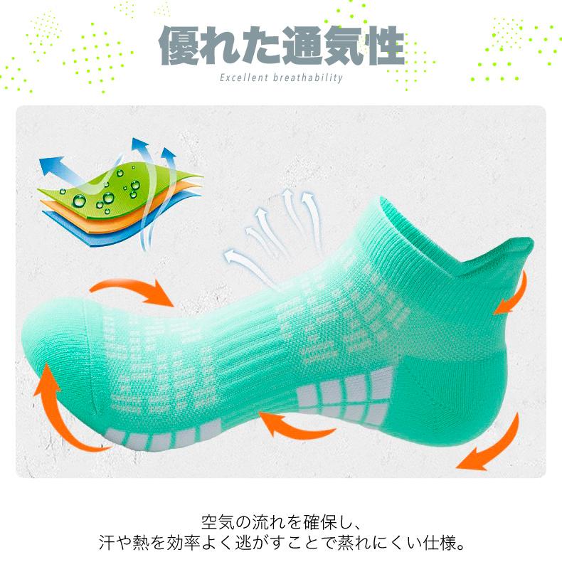 【3足セット】 ランニングソックス　衝撃吸収　クッション　速乾 通気性　ランニングウェア　メッシュ　靴ズレ予防　靴下　スポーツウェア メンズ　レディース |  | 08