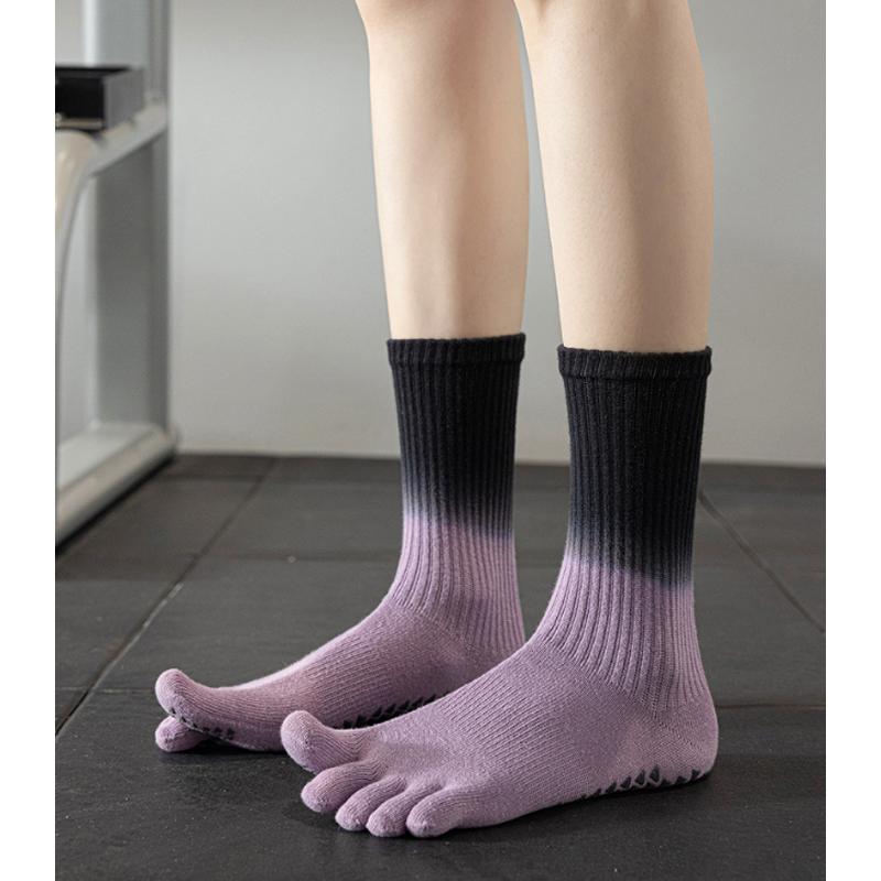 スポーツソックス レディース用 グラデーションカラー リブ編み 滑り止め付き シリコンゴム 衝撃吸収 ヨガ ジム ランニング アウトドア 靴下 |  | 13