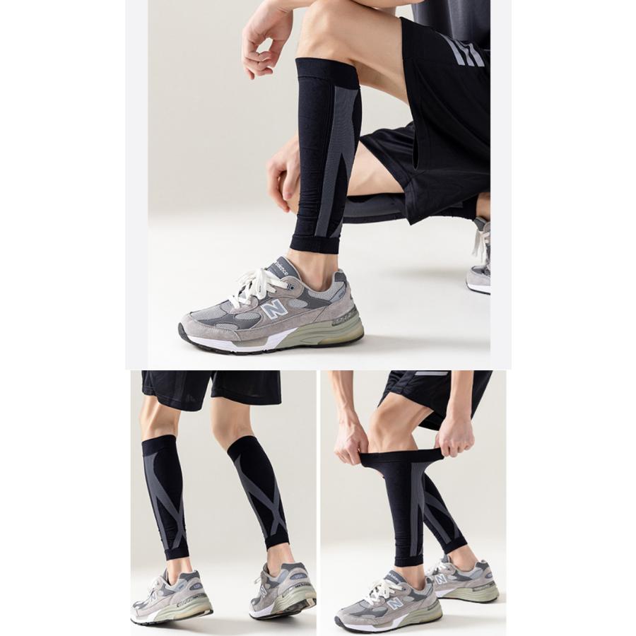 ふくらはぎ サポーター　コンプレッション　圧着　テーピングデザイン　カーフタイツ　レッグカバー　タイツ　スパッツ　スポーツウェア メンズ　レディース　ラ |  | 14