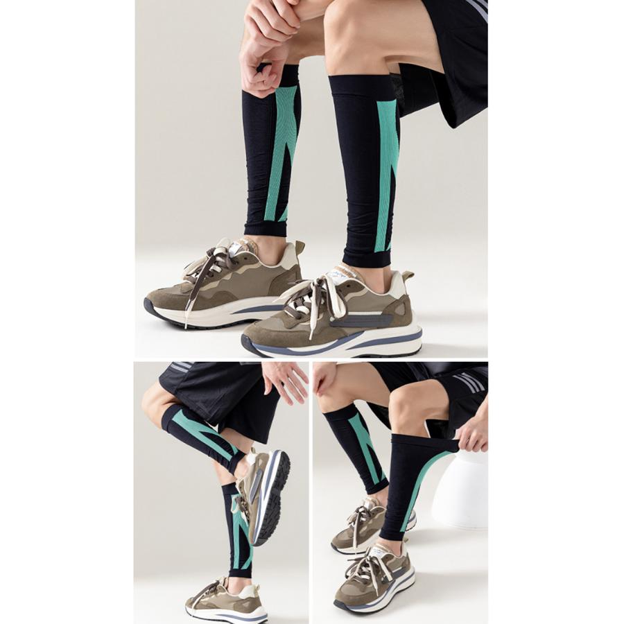 ふくらはぎ サポーター　コンプレッション　圧着　テーピングデザイン　カーフタイツ　レッグカバー　タイツ　スパッツ　スポーツウェア メンズ　レディース　ラ |  | 15