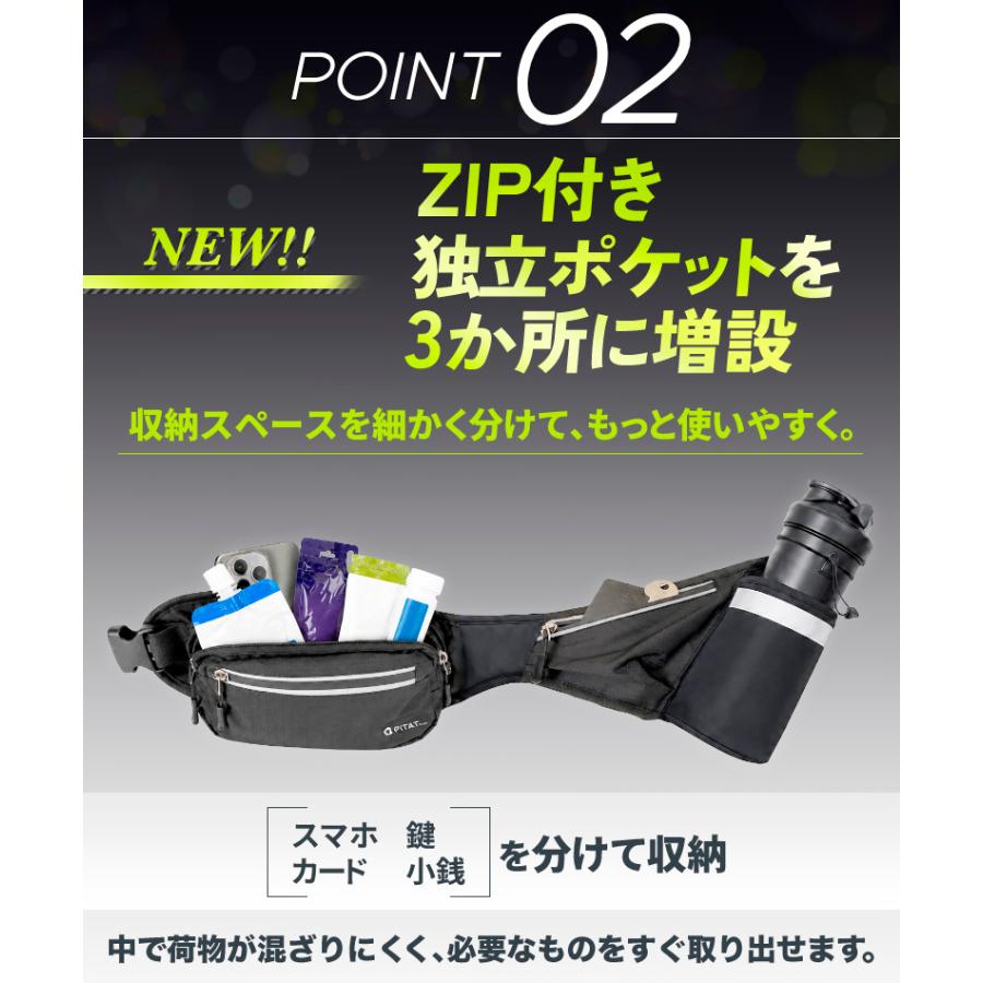 PITAT PRO ランニングポーチ  揺れない 保冷機能　耐熱シート  給水ポケット ウエストバック ジョギング 　ボトルポーチ ランニング ポーチ ウエストポーチ 防水 |  | 06