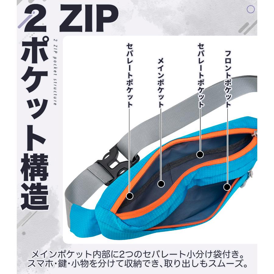 YINGLANG ランニングポーチ マラソン リフレクター ウエストバック ジョギング   軽量モデル フィットモデル ボトルポーチ ウエストポーチ 防水　洗濯可 |  | 03