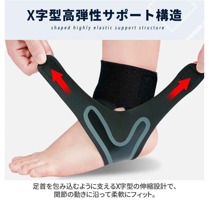 足首サポーター 捻挫予防 ランニング バスケ サッカー テニス 男女兼用 左右別設計 衝撃吸収 通気性 コンプレッション スポーツ用 アンクルサポーター |  | 07