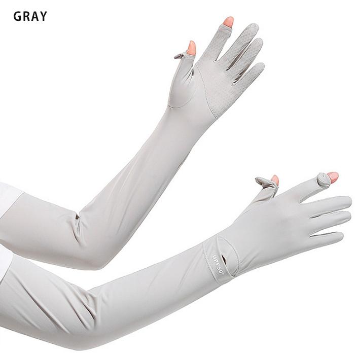 アームカバー レディース UVカット UPF50+ 接触冷感 指出し スマホ対応 ウォッチホール付き 滑り止め シリコン ロング丈 サイズ調整可 軽量 速乾 日焼け防止 ラ |  | 14