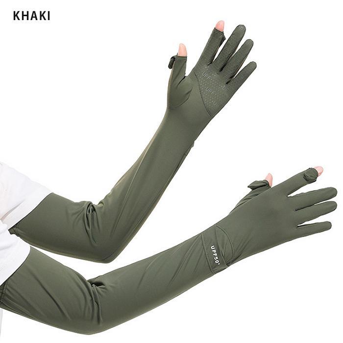 アームカバー レディース UVカット UPF50+ 接触冷感 指出し スマホ対応 ウォッチホール付き 滑り止め シリコン ロング丈 サイズ調整可 軽量 速乾 日焼け防止 ラ |  | 15